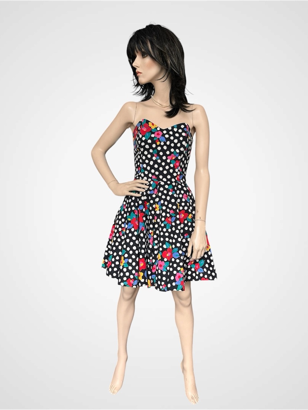 Vintage Le Chateau Polkadot Dress - Picture 2 of 9